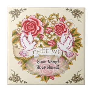 I Thee Wed wedding  tile