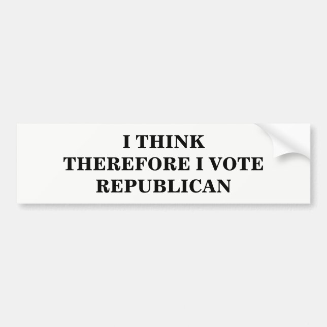 I Think Bumper Sticker (Front)