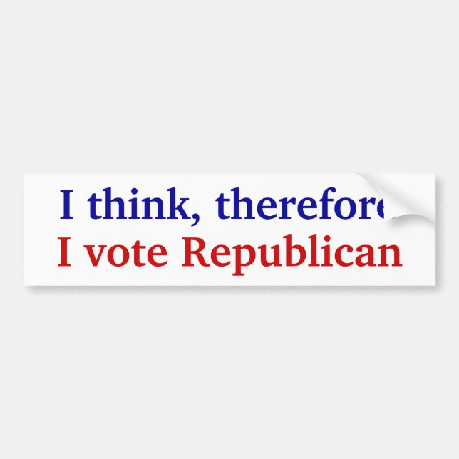 I Think Bumper Sticker (Front)