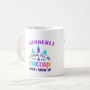 I think I'll Be a Unicorn, Bright Rainbow Colours  Coffee Mug