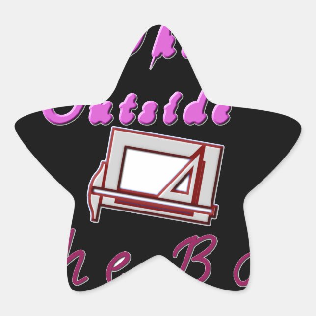 I Think Out of the Box: Creative Design Star Sticker (Front)