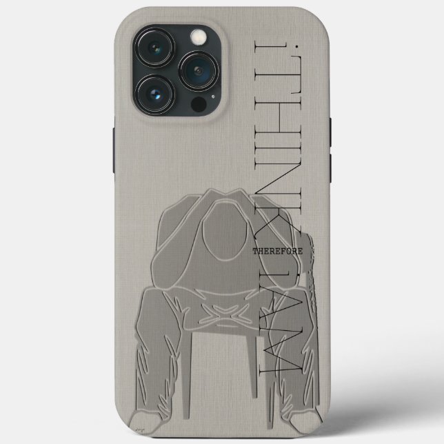 i THINK THEREFORE i AM | Contemplating Man Case-Mate iPhone Case (Back)