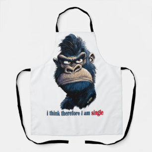 i think therefore i am single  apron