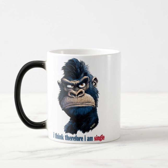 i think therefore i am single magic mug (Left)