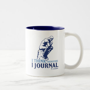I Think Therefore I Journal Two-Tone Coffee Mug
