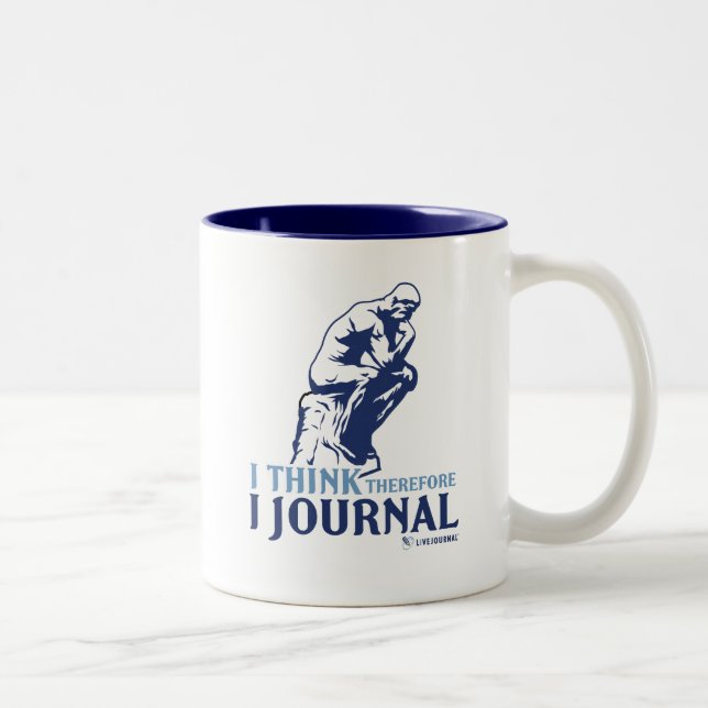 I Think Therefore I Journal Two-Tone Coffee Mug (Right)