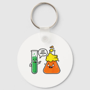 I Think You're Overreacting Science Teacher Back T Keychain