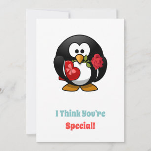 I Think You're Special Penguin Printable  Holiday Card