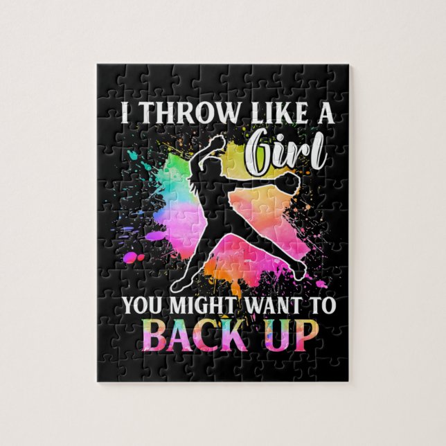 I Throw Like A Girl Jigsaw Puzzle (Vertical)
