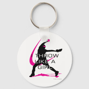 I Throw like a Girl Pink Softball Keychain