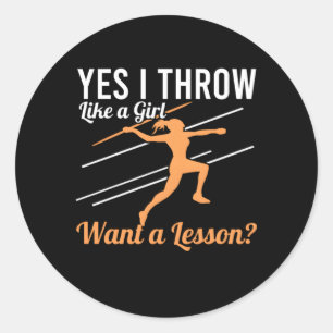 I Throw Like A Javelin Track And Field Classic Round Sticker