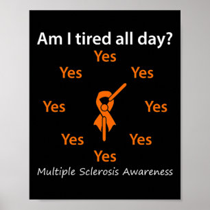 I Tired All Day Multiple Sclerosis Awareness Poster