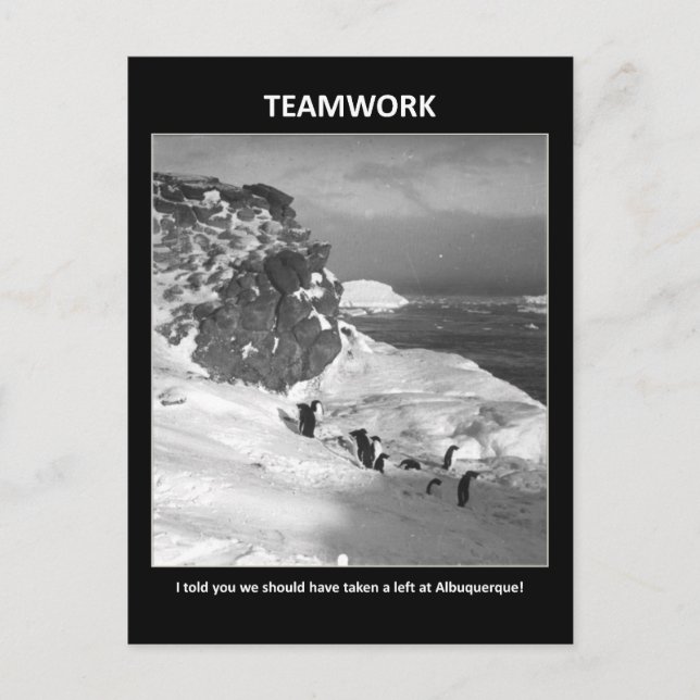 i-told-you-we-should-have-taken-a-left postcard (Front)