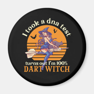 I Took DNA Test I'm Dart Witch Funny Halloween Pun Magnet