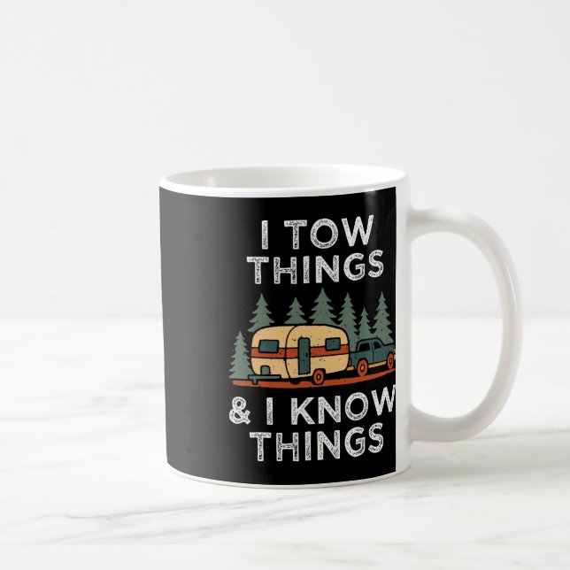 I Tow Things And I Know Things Funny Retro Fathers Coffee Mug (Right)