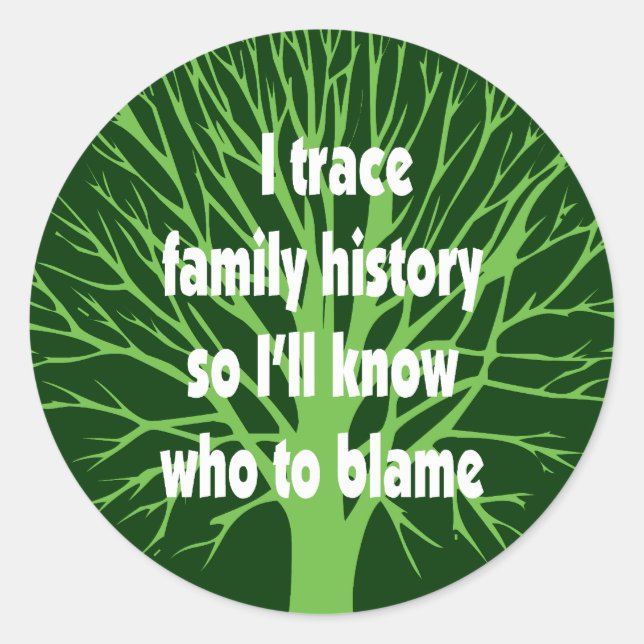 I Trace Family History Classic Round Sticker (Front)