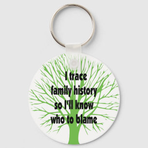 I Trace Family History Keychain