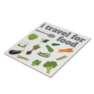 i travel for food Ceramic Tile