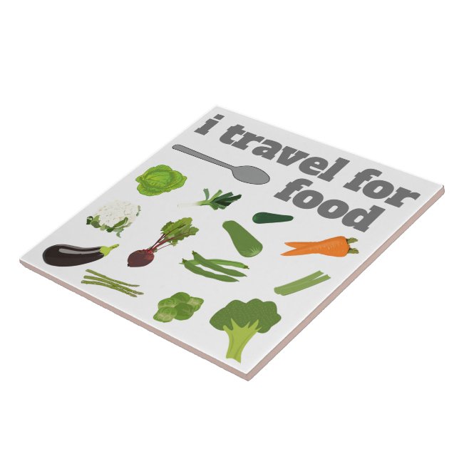 i travel for food Ceramic Tile (Side)