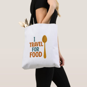 I Travel For Food – Vintage Spoon Adventure Tote Bag