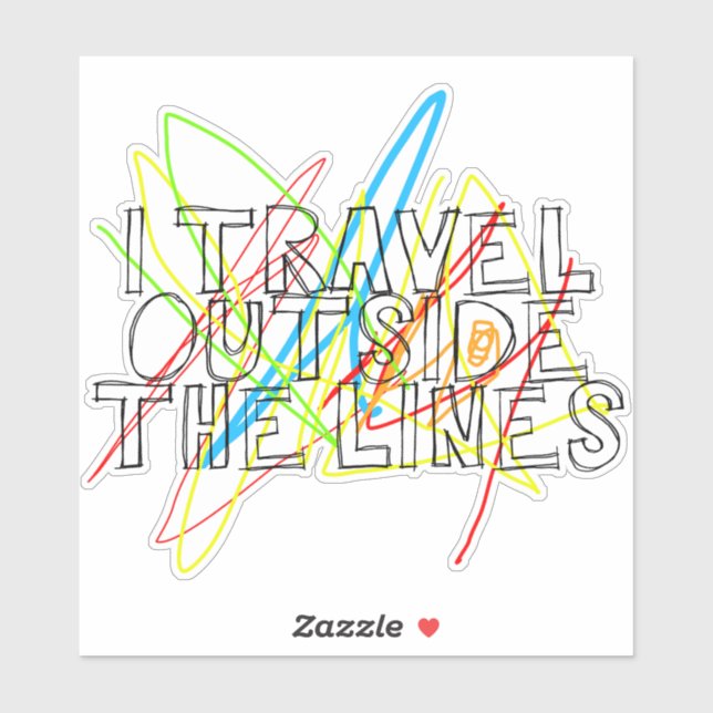 I travel outside the lines sticker (Sheet)