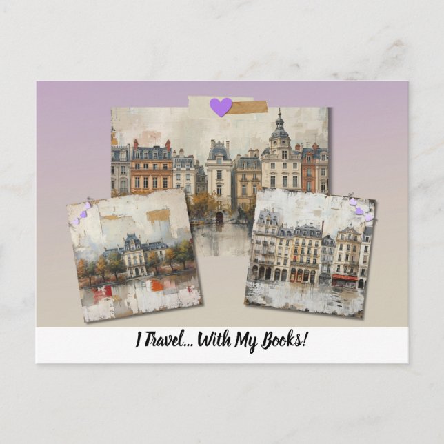 I Travel... With My Books!  Postcard (Front)