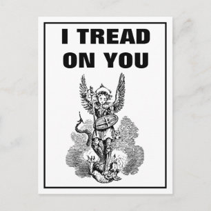 I TREAD ON YOU Catholic St. Michael  Postcard