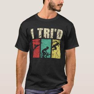I Tri d  Retro Vintage Triathlon Triathlete Swim R T-Shirt