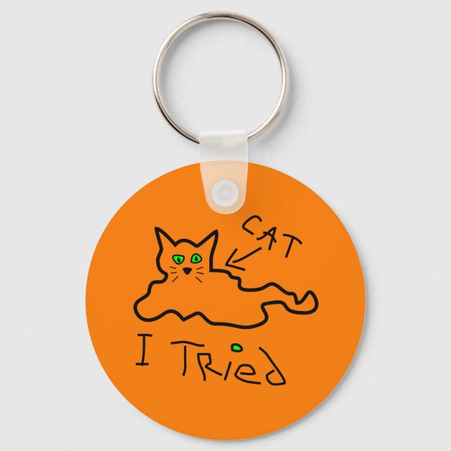 I Tried Cat Keychain (Front)
