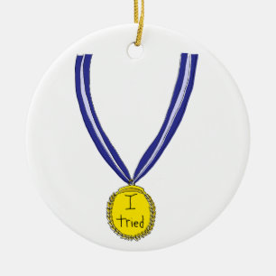 I Tried Medal Ceramic Ornament
