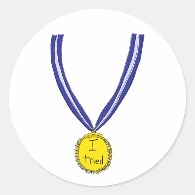 I Tried Medal Classic Round Sticker (Front)