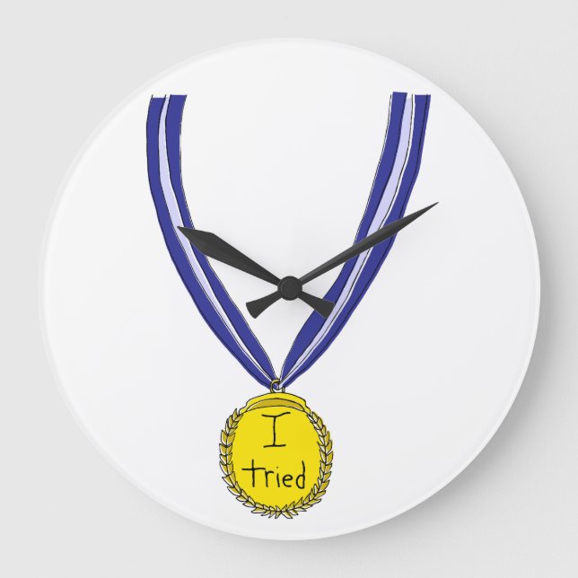 I Tried Medal Large Clock (Front)