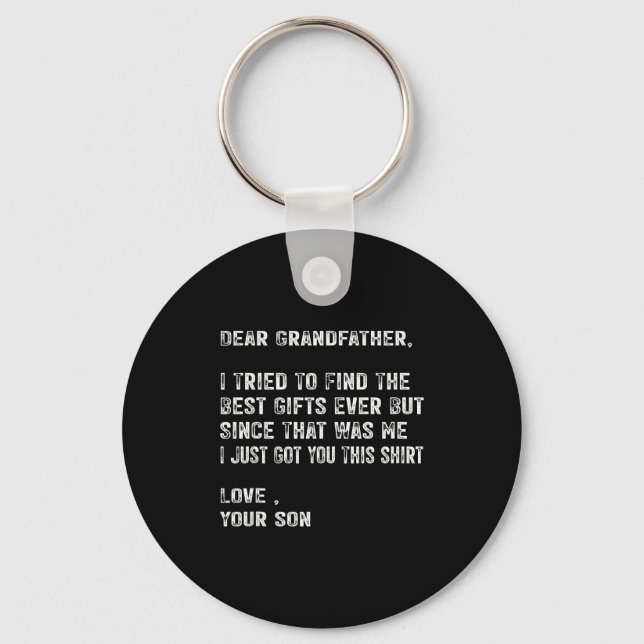 I Tried To Find The Funny Grandfather Day Mens  Keychain (Front)