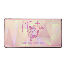 I Trust in God Pink Sparkly Background