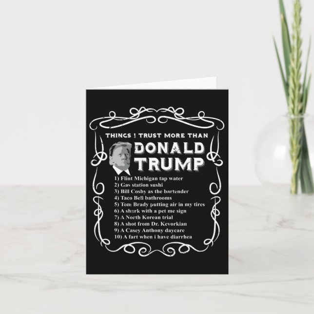 I Trust More Than Donald Trump Anti Potus Vote Blu Card (Front)