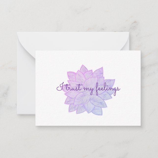 I trust my feelings: Hand-Drawn Floral Affirmation Card (Front)