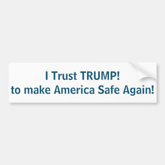 I Trust TRUMP to make America Safe again! Bumper Sticker