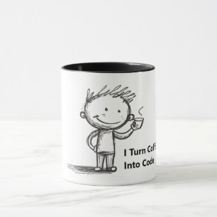 I Turn Coffee Into Code. Funny mug for it guy