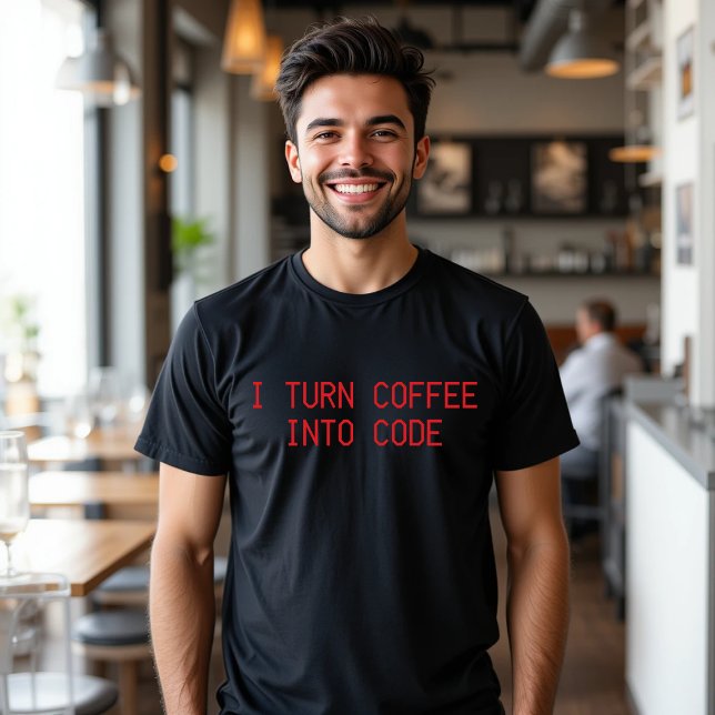 I Turn Coffee Into Code T-Shirt Funny Food (Creator Uploaded)