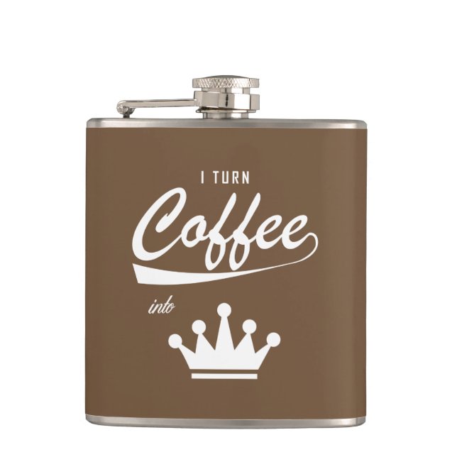 I Turn Coffee Into KOMs Hip Flask (Front)