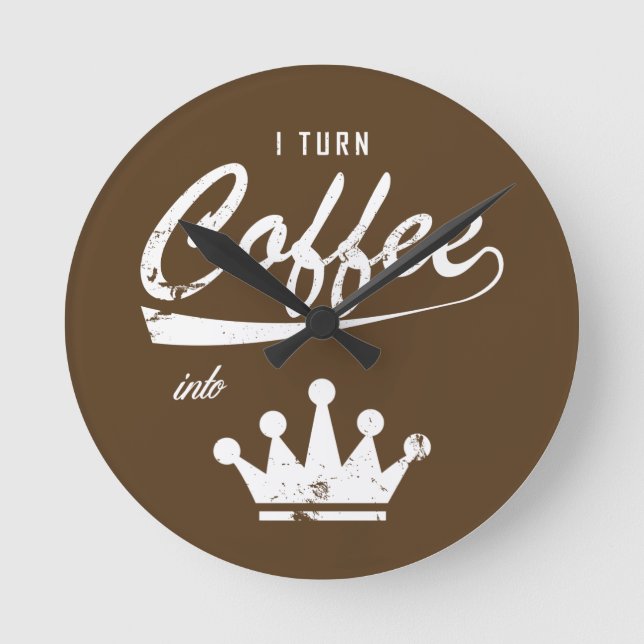 I Turn Coffee Into KOMs Round Clock (Front)