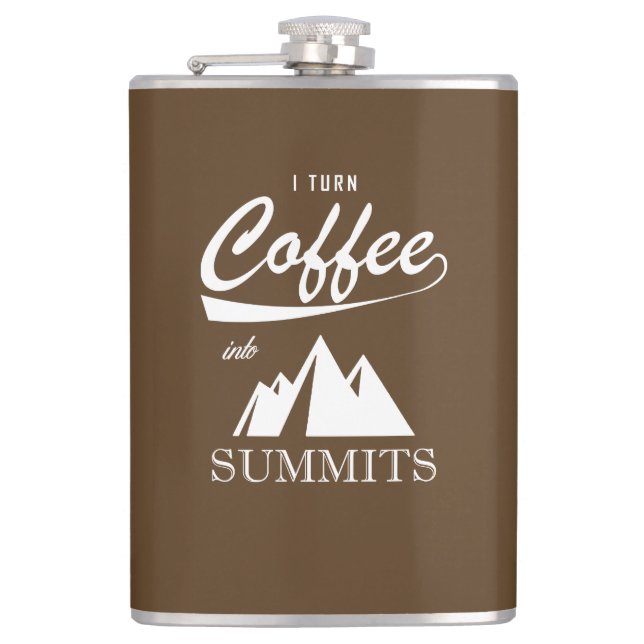I Turn Coffee Into Summits Hip Flask (Front)