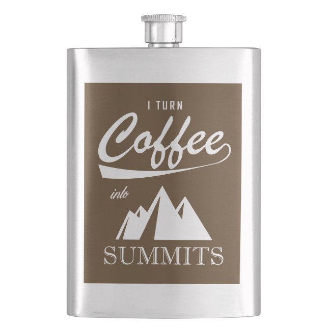 I Turn Coffee Into Summits Hip Flask (Front)