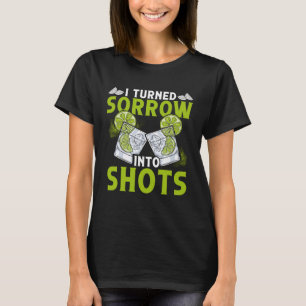 I Turn Sorrow Into Shots Backprint Bartender T-Shirt