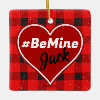I ♥ U I Love You Buffalo Plaid Ornement