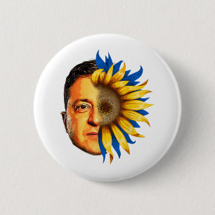 I Ukraine Sunflower Ukraine Zelenskyy free Stand 2 Inch Round Button