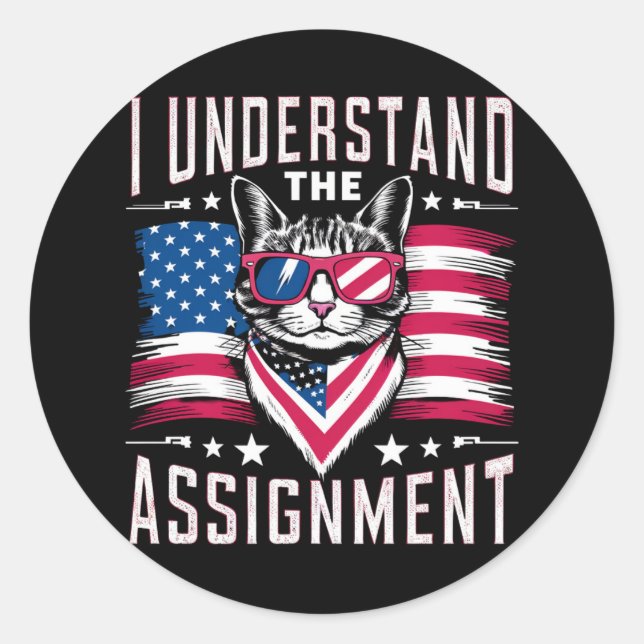 I Understand The Assignment Cat Childless Cat Lady Classic Round Sticker (Front)