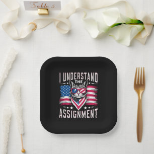 I Understand The Assignment Cat Childless Cat Lady Paper Plate