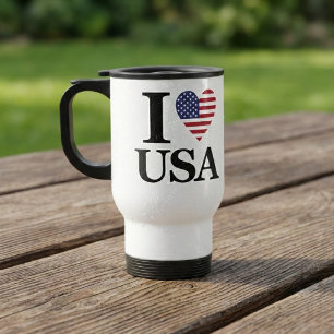 "I ❤️ USA" TRAVEL MUG