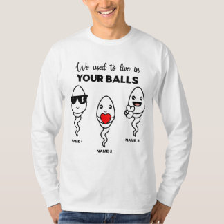 I Used To Live In Your Balls, Family Custom Name T-Shirt